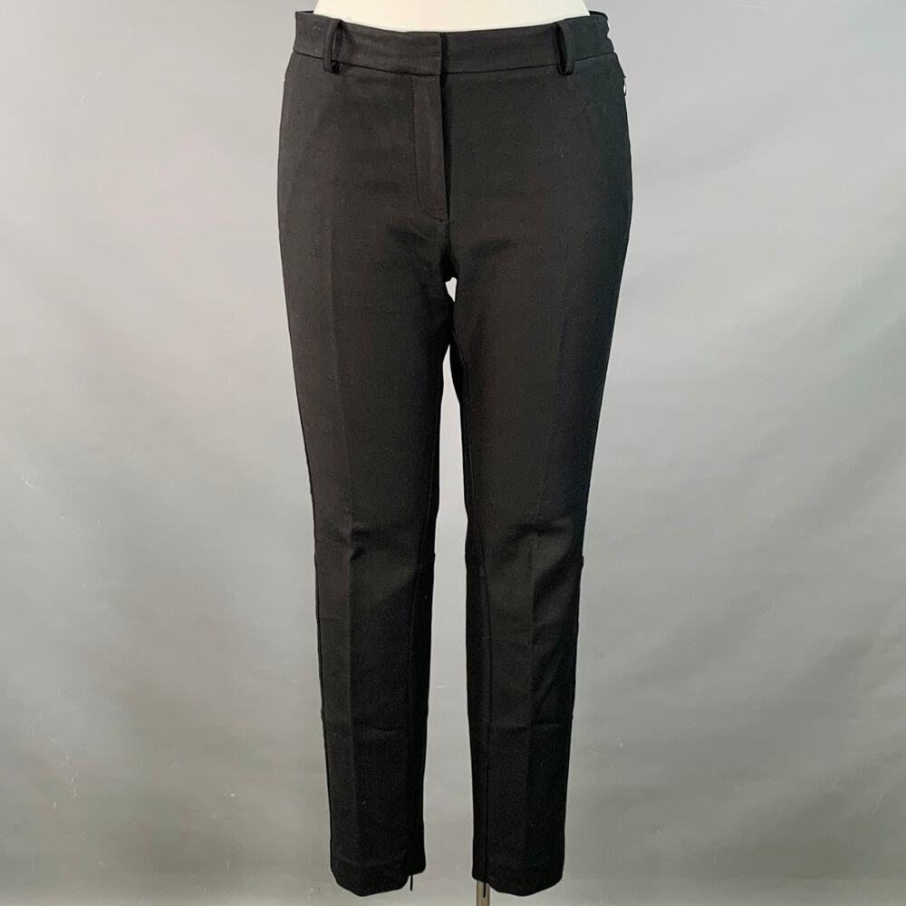 THE ROW Size 12 Black Cotton Blend Twill Ankle Zips Tapered Dress Pants